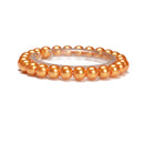 Golden Glass Pearl Smooth Round Bracelet Beads Size 6mm - 12mm 7.5'' Length