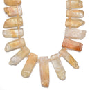 Citrine Graduated Slab Slice Stick Points Beads Approx 20-45mm 15.5" Strand