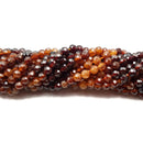 Natural Gradient Hessonite Garnet Faceted Round Beads Size 5mm 15.5''Strand