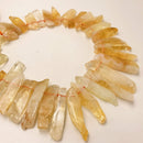 natural citrine graduated rough Sticks Points beads