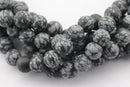 large hole snowflake obsidian matte round beads