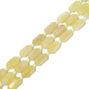 Natural Lemon Quartz Prism Cut Double Point Beads Size 15x25mm 15.5'' Strand