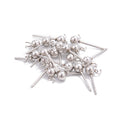 304 Stainless Steel Silver Earring Studs with Hook Size 4x15mm 20 Pcs Per Bag