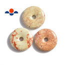 peach sea sediment jasper donut circle pendant