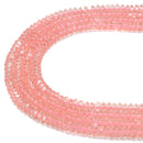 pink k crystal glass faceted rondelle beads