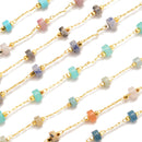 2x4mm Heishi Disc Beads Multi Gemstone Chain Sold One Meter Per Bag