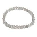 Natural Labradorite Faceted Round Beaded Bracelet Size 4mm 7.5'' Length