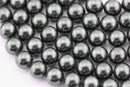 black gray shell pearl smooth round beads