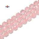 Rose Quartz Faceted Rubik's Cube Beads Size 8-9mm 15.5'' Strand