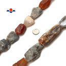 Natural Multi Stone Rough Faceted Nugget Chunk Beads Approx 25x35mm 15.5" Strand