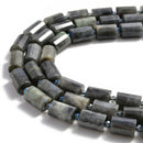 labradorite faceted cylinder tube beads
