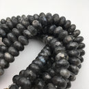 large hole larvikite labradorite smooth rondelle beads