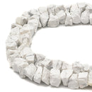 Howlite Rough Nugget Chunks Center Drill Beads Approx 6x17mm 15.5" Strand