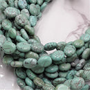 green howlite turquoise flat oval beads