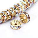 clear ab rhinestone rondelle spacers