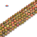 Natural Unakite Star Cut Beads Size 8mm 15.5'' Strand