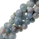 natural multi color aquamarine smooth round beads