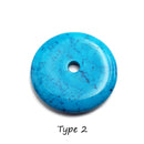 large blue turquoise donut pendant