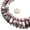 Madagascar Eudialyte Smooth Rondelle Wheel Discs Beads 6x9mm 8x12mm 15.5" Strand