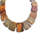 red creek jasper graduated trapezoid slab slice beads