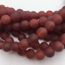 dark carnelian matte round beads