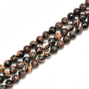 Black Leopard Skin Jasper Smooth Round Beads 4mm 6mm 8mm 10mm 15.5'' Strand