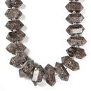 Yooperlite Graduated Center Drill Faceted Points Beads Size 20-30mm 15.5'' Strd