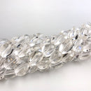 clear quartz irregular oval nugget smooth beads