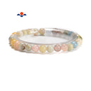 Natural Multi Morganite Smooth Round Elastic Bracelet Size 6mm 7.5'' Length