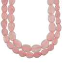 Rose Quartz Matte Flat Irregular Teardrop Beads Size Approx 15x20mm 15.5" Strand