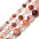 Natural Red Hematoid Fire Quartz Faceted Round Beads 6mm 8mm 10mm 15.5" Strand