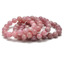 Madagascar Rose Quartz Bracelet Smooth Round 10mm 11mm 12mm 7.5'' Length