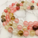 mixed cherry quartz fire quartz smooth round