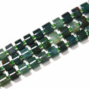 Dark Green Moss Agate Rondelle Wheel Disc Beads Size 6x10mm 15.5'' Strand