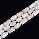 natural white moonstone matte faceted cylinder tube beads
