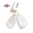 selenite pendant earrings irregular teardrop shape