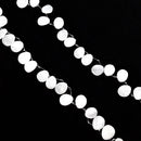white jade smooth teardrop beads