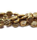 Vintage Acrylic Antiqued Etched Gold Round Flat Beads 15x18mm 15.5" Strand