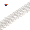 Natural Clear Quartz Prism Cut Double Point Faceted Round Beads 8mm 15.5''Strand