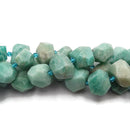 Natural Green Amazonite Faceted Nugget Chunk Beads Approx 13x20mm 15.5" Strand