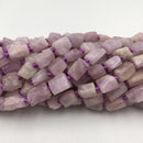 natural kunzite rough faceted cyinder tube beads