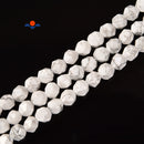 Natural Howlite Faceted Star Cut Beads Size 8mm 15.5'' Strand