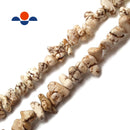 White Turquoise Irregular Nugget Chips Beads Size Approx 10-15mm 15" Strand