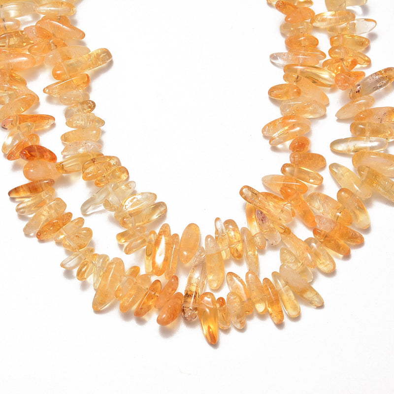 natural citrine pebble chips top drill points beads