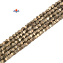Natural Pyrite Faceted Nugget Beads Size 6-7mm 15.5'' Strand