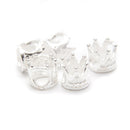 925 Sterling Silver Crown Big Hole Beads Size 6x6mm 8x8mm Sold per Bag