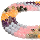 Natural Light Chakra Gemstone Smooth Round Beads Size 6mm 8mm 10mm 15.5'' Strand