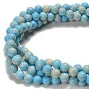 Blue Sea Sediment Jasper Smooth Round Beads Size 8mm 10mm 15.5'' Strand