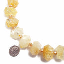 citrine graduated short fat faceted points beads