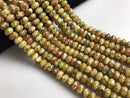 russian red green serpentine smooth rondelle beads